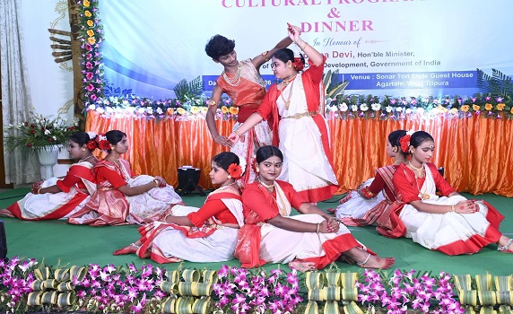 Cultural prog held in honour of Union Minister Annapurna Devi at State Guest House, Agartala. 